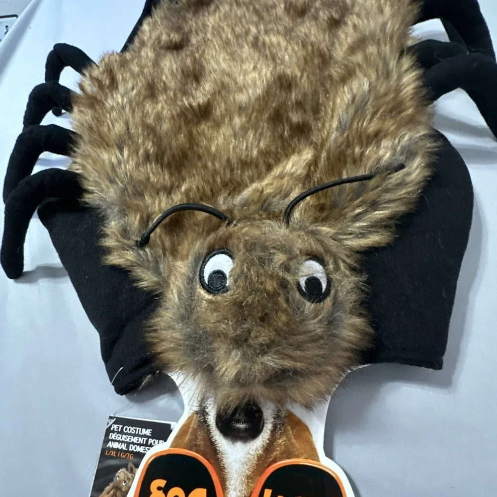 Halloween Dog Costume Spider with Soft Fur Size Large Extra Large! NWT